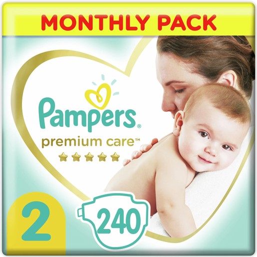 Pampers Premium Care Monthly Pack Νο2 (4-8kg) 240 πάνες Pampers Premium Care Monthly Pack Νο2 (4-8kg) 240 πάνες