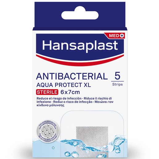 Hansaplast Aqua Protect Αδιάβροχα Επιθέματα XL με Αντιβακτηριδιακή Δράση 6X7 cm, 5τμχ Hansaplast Aqua Protect Αδιάβροχα Επιθέματα XL με Αντιβακτηριδιακή Δράση 6X7 cm, 5τμχ