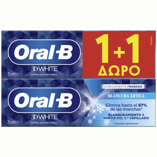 Πακέτο Προσφοράς 3D White Arctic Fresh Toothpaste 2 x 75ml 1+1 Δώρο - Oral-B Πακέτο Προσφοράς 3D White Arctic Fresh Toothpaste 2 x 75ml 1+1 Δώρο - Oral-B