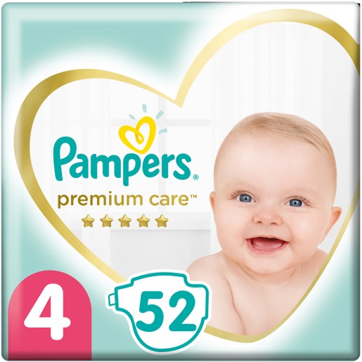 Pampers Premium Care Jumbo Pack Νο4 (9-14kg) 52 πάνες Pampers Premium Care Jumbo Pack Νο4 (9-14kg) 52 πάνες