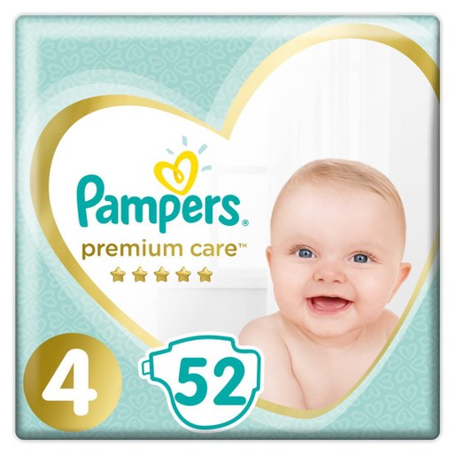 Pampers Premium Care Jumbo Pack No4 (9-14kg) 52 πάνες Pampers Premium Care Jumbo Pack No4 (9-14kg) 52 πάνες