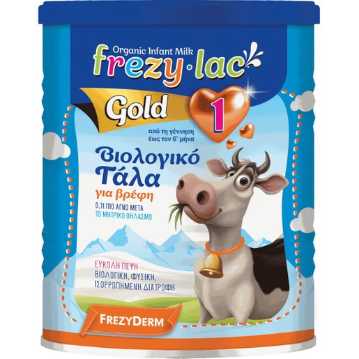 Frezyderm Frezylac Gold 1 Αγελαδινό Βιολογικό Γάλα 1ης Βρεφικής Ηλικίας από την Γέννηση Έως τον 6ο Μήνα 400gr