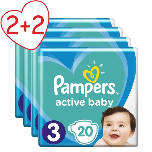 Pampers Πακέτο Προσφοράς Active Baby Carry Pack Νο3 (6-10 kg) 4x20 πάνες 2+2 Δώρο Pampers Πακέτο Προσφοράς Active Baby Carry Pack Νο3 (6-10 kg) 4x20 πάνες 2+2 Δώρο