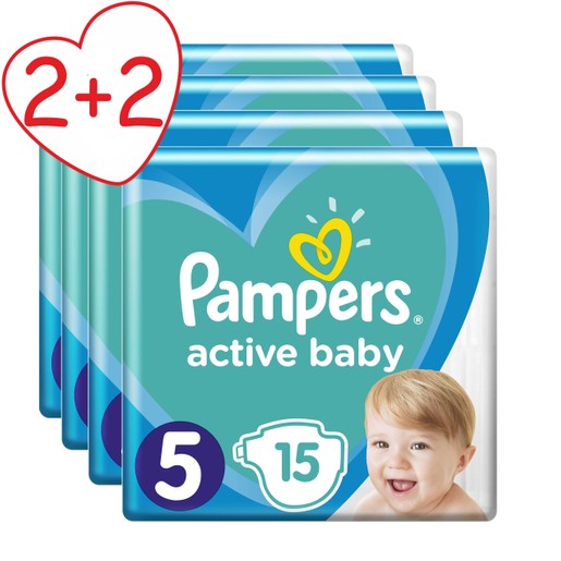 Pampers Πακέτο Προσφοράς Active Baby Carry Pack No5 (11-16kg) 4x15 Πάνες 2+2 Δώρο Pampers Πακέτο Προσφοράς Active Baby Carry Pack No5 (11-16kg) 4x15 Πάνες 2+2 Δώρο