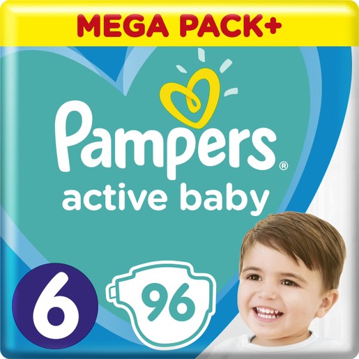 Pampers Active Baby Πάνες Mega Pack No 6 (13-18 kg) 96 Πάνες Pampers Active Baby Πάνες Mega Pack No 6 (13-18 kg) 96 Πάνες
