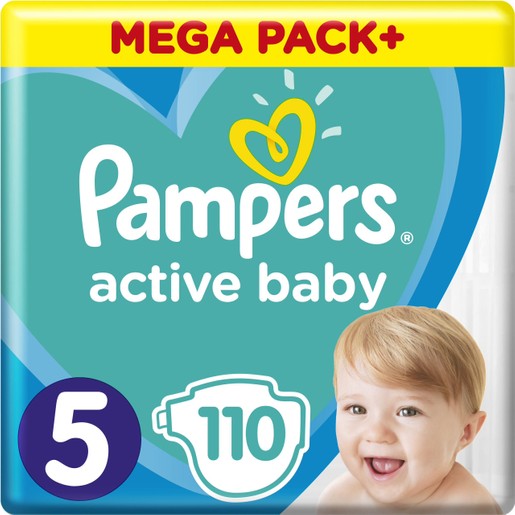 Pampers Active Baby Mega Pack Νο5 (11-16 kg) 110 πάνες Pampers Active Baby Mega Pack Νο5 (11-16 kg) 110 πάνες