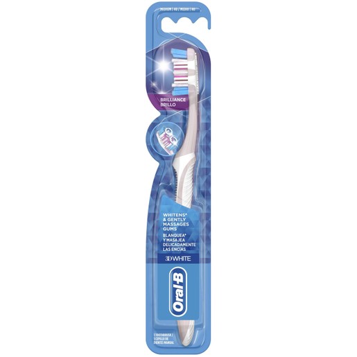 Oral-B 3D White Brilliance Οδοντόβουρτσα για Λευκά Δόντια 1 Τεμάχιο - Γκρι Oral-B 3D White Brilliance Οδοντόβουρτσα για Λευκά Δόντια 1 Τεμάχιο - Γκρι
