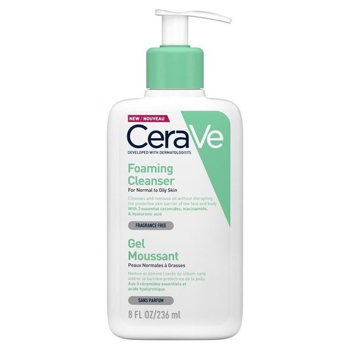 CeraVe Foaming Cleanser Gel Καθαρισμού Προσώπου & Σώματος για Κανονική - Λιπαρή Επιδερμίδα CeraVe Foaming Cleanser Gel Καθαρισμού Προσώπου & Σώματος για Κανονική - Λιπαρή Επιδερμίδα