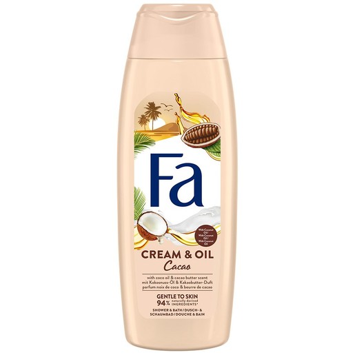 Fa Foam Bath Cream & Oil Cacao Κρεμώδες Αφρόλουτρο με Έλαιο Καρύδας & Βούτυρο Κακάο για Αίσθηση Απαλότητας στο Ξηρό Δέρμα 750ml
