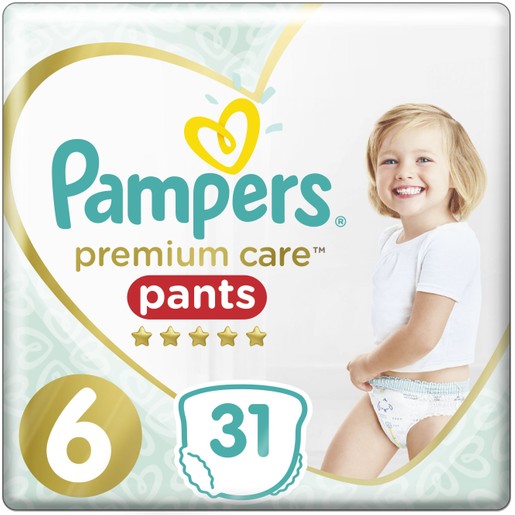 Pampers Premium Care Pants Jumbo Pack No6 (15+Kg) 31 πάνες Pampers Premium Care Pants Jumbo Pack No6 (15+Kg) 31 πάνες