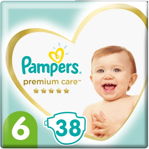 Pampers Premium Care No6 (13+kg) Πάνες 38 τεμάχια Pampers Premium Care No6 (13+kg) Πάνες 38 τεμάχια