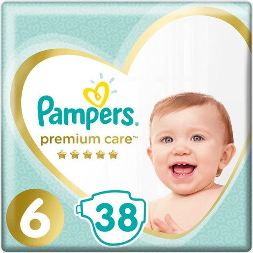 Pampers Premium Care No6 (13+kg) Πάνες 38 τεμάχια Pampers Premium Care No6 (13+kg) Πάνες 38 τεμάχια