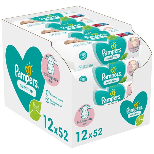 Pampers Πακέτο Προσφοράς Συσκευασία Μήνα Sensitive Wipes Μωρομάντηλα Ιδανικά για την Ευαίσθητη Επιδερμίδα 12x52 Wipes Pampers Πακέτο Προσφοράς Συσκευασία Μήνα Sensitive Wipes Μωρομάντηλα Ιδανικά για την Ευαίσθητη Επιδερμίδα 12x52 Wipes
