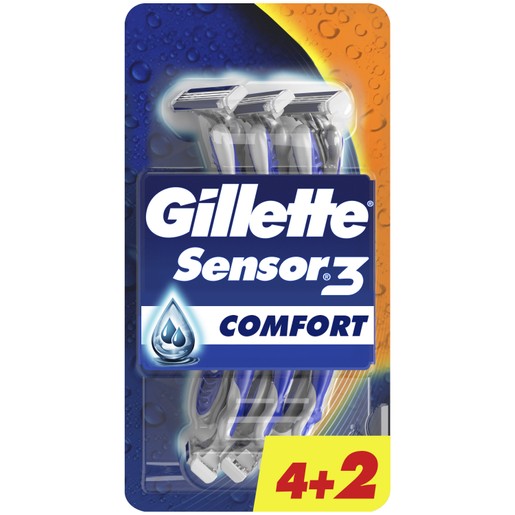 Gillette Sensor3 Comfort Disposable Razors 6 Τεμάχια