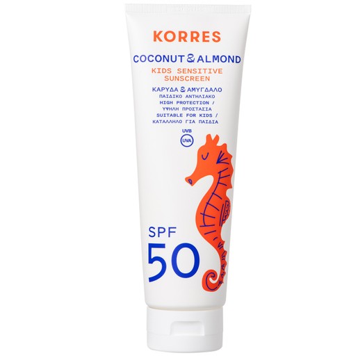 Korres Coconut & Almond Kids Sunscreen Emulsion Spf50 Face & Body 250ml Korres Coconut & Almond Kids Sunscreen Emulsion Spf50 Face & Body 250ml