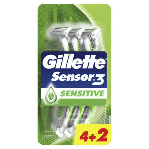 Gillette Sensor 3 Sensitive Ξυραφάκια 6τμχ Gillette Sensor 3 Sensitive Ξυραφάκια 6τμχ