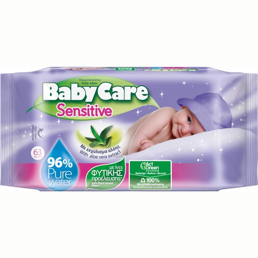 BabyCare Sensitive Μωρομάντηλα για το Ευαίσθητο Βρεφικό Δέρμα 63 τμχ