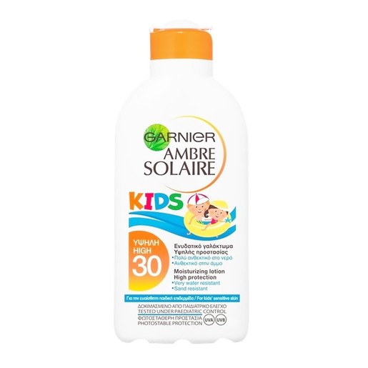 Garnier Ambre Solaire Kids Moisturising Lotion Spf30 Παιδικό Αντηλιακό Γαλάκτωμα Υψηλής Προστασίας 200ml Garnier Ambre Solaire Kids Moisturising Lotion Spf30 Παιδικό Αντηλιακό Γαλάκτωμα Υψηλής Προστασίας 200ml