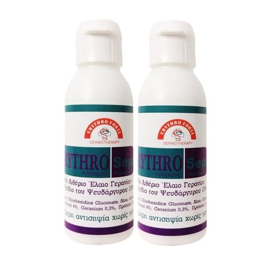 Erythro Forte Set ErythroSept Antiseptic Protection Geranium Λεπτόρρευστη Κρέμα Προστασίας Ενάντια των Μικροβίων 2x60ml Erythro Forte Set ErythroSept Antiseptic Protection Geranium Λεπτόρρευστη Κρέμα Προστασίας Ενάντια των Μικροβίων 2x60ml