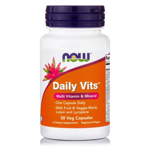 Now Foods Daily Vits™ Πολυβιταμινούχος Φόρμουλα Εμπλουτισμένη με Συστατικά Υψηλής Ποιότητας 30veg.caps