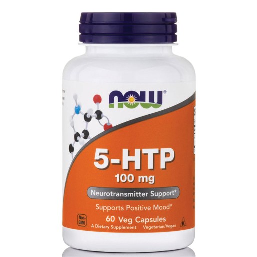 Now Foods 5-HTP 100mg Συμπλήρωμα Διατροφής για την Αύξηση των Επιπέδων Σεροτονίνης στον Οργανισμό 60veg.caps