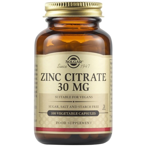 Solgar Zinc Citrate 30mg 100veg.tabs Solgar Zinc Citrate 30mg 100veg.tabs
