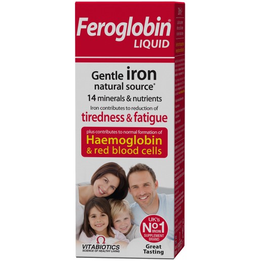 Vitabiotics Feroglobin Liquid Gentle Iron Συμπλήρωμα Διατροφής Υγρού Σιδήρου με Βιταμίνες και Μέταλλα 200ml