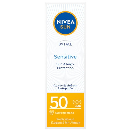 Nivea Sun UV Face Sensitive Sun Allergy Protection Spf50, 50ml