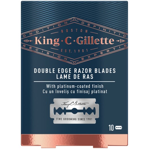 Gillette King C Double Edge Razor Blades Ξυράφια Διπλής Ακμής, Ανταλλακτικά  10 Τεμάχια