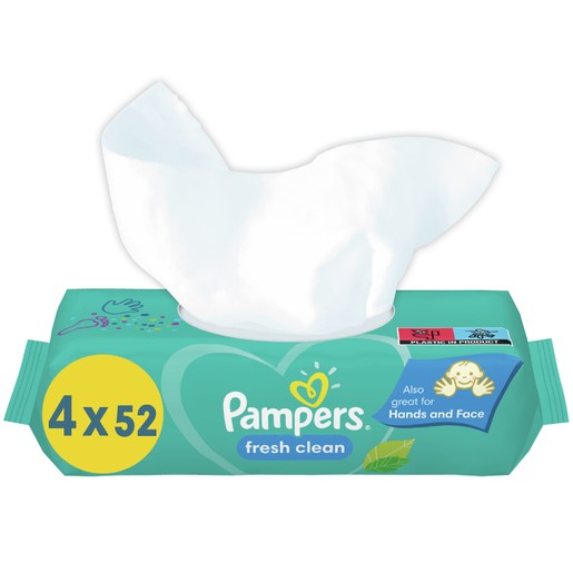 Pampers Fresh Clean Wipes 208 Τεμάχια (4x52 Τεμάχια)