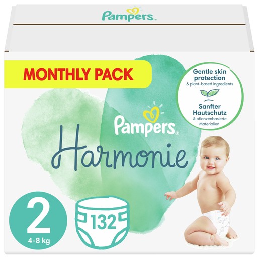 Pampers Harmonie Monthly Pack No2 (4-8kg) 132 πάνες Pampers Harmonie Monthly Pack No2 (4-8kg) 132 πάνες