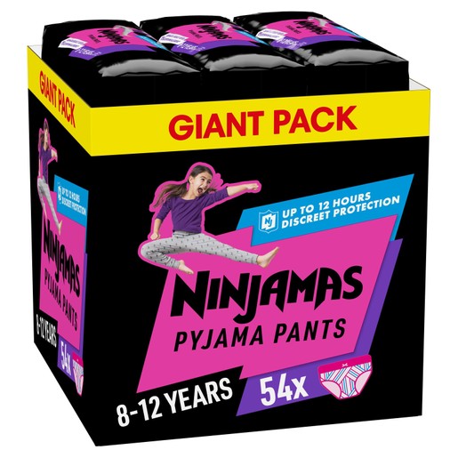 Ninjamas Pyjama Pants Girl 8-12 Years (27-43kg) Monthly Pack 54 Τεμάχια Ninjamas Pyjama Pants Girl 8-12 Years (27-43kg) Monthly Pack 54 Τεμάχια