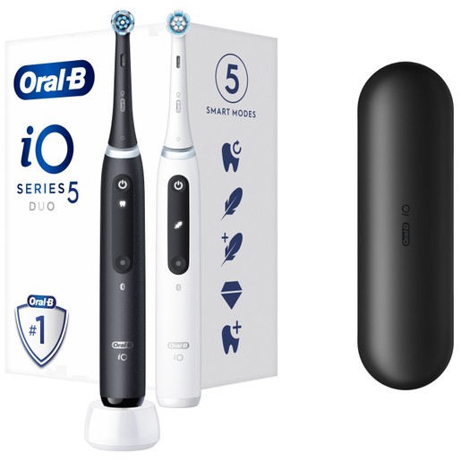 Oral-B iO Series 5 Duo Electric Toothbrush Black 1 Τεμάχιο & White 1 Τεμάχιο Oral-B iO Series 5 Duo Electric Toothbrush Black 1 Τεμάχιο & White 1 Τεμάχιο