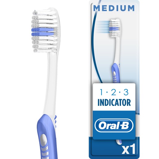 Oral-B 123 Indicator Medium Toothbrush 40mm 1 Τεμάχιο - Μωβ Oral-B 123 Indicator Medium Toothbrush 40mm 1 Τεμάχιο - Μωβ