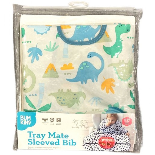 Bumkins Waterproof Tray Mat Sleeved Bib 6-24m 1 Τεμάχιο - Dinosaurs Bumkins Waterproof Tray Mat Sleeved Bib 6-24m 1 Τεμάχιο - Dinosaurs