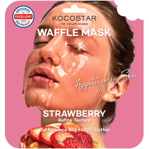 Vican Kocostar Waffle Face Mask Strawberry Refine Texture 1 Τεμάχιο, Κωδ 5604