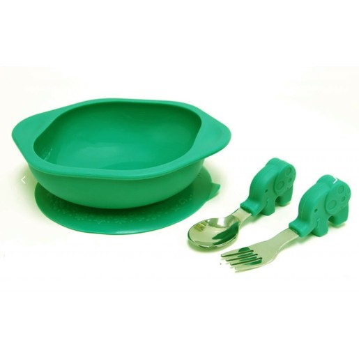 Marcus & Marcus Toddler Mealtime Set Σετ Φαγητού Ελέφαντας, με Μπολ, Κουτάλι & Πιρούνι σε Πράσινο Χρώμα Marcus & Marcus Toddler Mealtime Set Σετ Φαγητού Ελέφαντας, με Μπολ, Κουτάλι & Πιρούνι σε Πράσινο Χρώμα