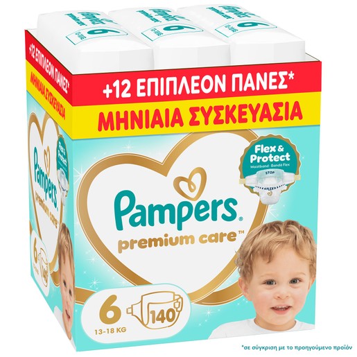 Pampers Premium Care Monthly Pack Νο6 (13-18kg) 140 Τεμάχια