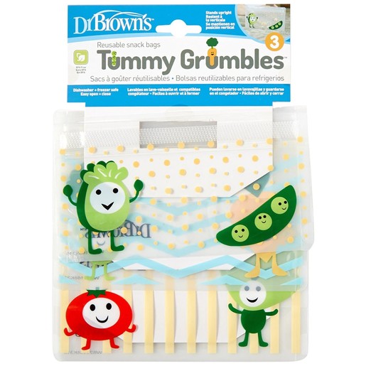 Dr Brown\'s Tummy Grumbles AC067 Σετ Σακουλάκια για Σνάκ 3 Τεμάχια Dr Brown\'s Tummy Grumbles AC067 Σετ Σακουλάκια για Σνάκ 3 Τεμάχια
