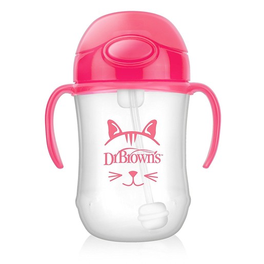 Dr Brown\'s Baby\'s First Straw Cup Κύπελλο με Εύπλαστο Καλαμάκι Ροζ TC91011 από 6 Μηνών 270ml Dr Brown\'s Baby\'s First Straw Cup Κύπελλο με Εύπλαστο Καλαμάκι Ροζ TC91011 από 6 Μηνών 270ml