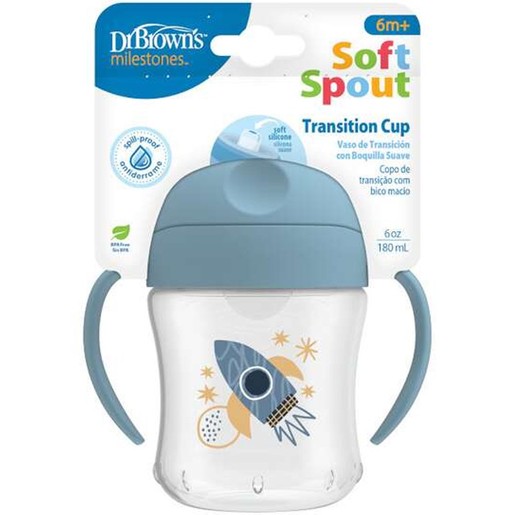 Dr. Brown\'s Soft Spout Transition Cup 6m+ Κωδ TC61004-INTLX 180ml - Μπλε 2