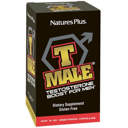 Natures Plus T-Male Συμπλήρωμα Διατροφής Ανδρικό Τονωτικό Βελτιώνει την Αντοχή, την Εγκεφαλική και Σεξουαλική Λειτουργία 60Caps