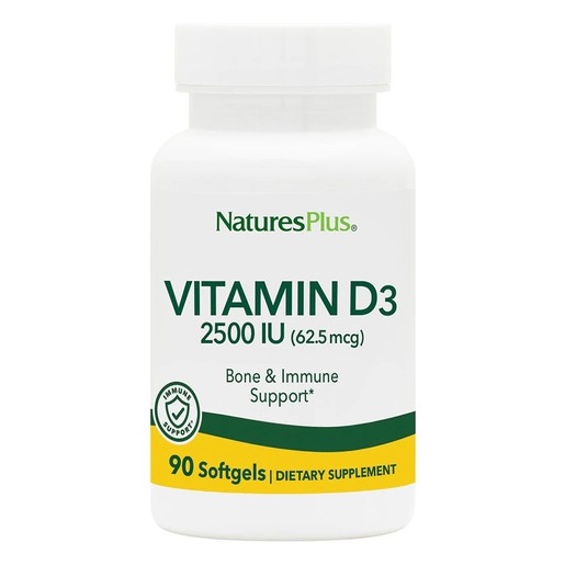Natures Plus Vitamin D-3 2500iu Καλή Λειτουργία του Νευρικού Συστήματος 90caps Natures Plus Vitamin D-3 2500iu Καλή Λειτουργία του Νευρικού Συστήματος 90caps