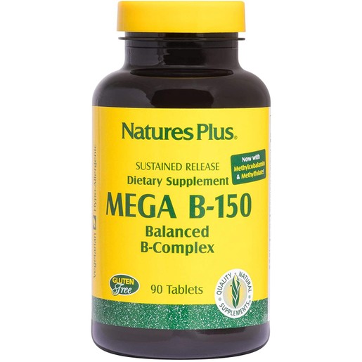 Nature\'s Plus Mega B-100 Πολυβιταμινική Φόρμουλα με Βιταμίνες του Συμπλέγματος Β 60tabs Nature\'s Plus Mega B-100 Πολυβιταμινική Φόρμουλα με Βιταμίνες του Συμπλέγματος Β 60tabs