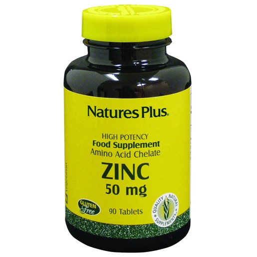 Natures Plus Zinc 50mg Συμπλήρωμα Διατροφής με Ψευδάργυρο 90tabs