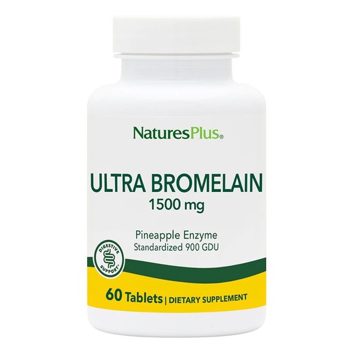 Natures Plus Bromelain Ultra 1500mg Συμπλήρωμα Διατροφής Βρομελαΐνης, Φυσικό Πεπτικό Ένζυμο που Διασπά τις Πρωτεΐνες 60tabs