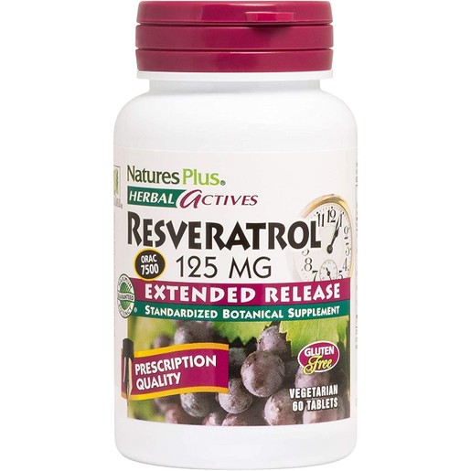 Natures Plus Resveratrol 125 mg Extended Release Συμπλήρωμα Διατροφής με Ισχυρή Αντιοξειδωτική Δράση 60tabs Natures Plus Resveratrol 125 mg Extended Release Συμπλήρωμα Διατροφής με Ισχυρή Αντιοξειδωτική Δράση 60tabs