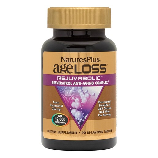 Natures Plus AgeLoss Rejuvabolic Resveratrol Anti-Aging Complex 90 Tabs Natures Plus AgeLoss Rejuvabolic Resveratrol Anti-Aging Complex 90 Tabs