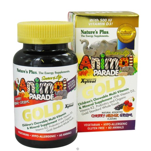 Nature\'s Plus Animal Parade GOLD Assorted Flavors Cherry, Orange, Grape, Πολυβιταμίνες 60 Μασώμενα Ζωάκια Nature\'s Plus Animal Parade GOLD Assorted Flavors Cherry, Orange, Grape, Πολυβιταμίνες 60 Μασώμενα Ζωάκια