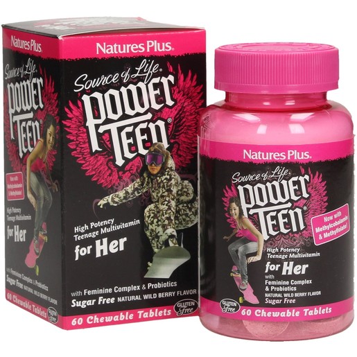 Nature\'s Plus Power Teen For Her Συμπλήρωμα Διατροφής Κοριτσιών για την Υγεία του Ουροποιητικού 60 Μασώμενες Ταμπλέτες Nature\'s Plus Power Teen For Her Συμπλήρωμα Διατροφής Κοριτσιών για την Υγεία του Ουροποιητικού 60 Μασώμενες Ταμπλέτες